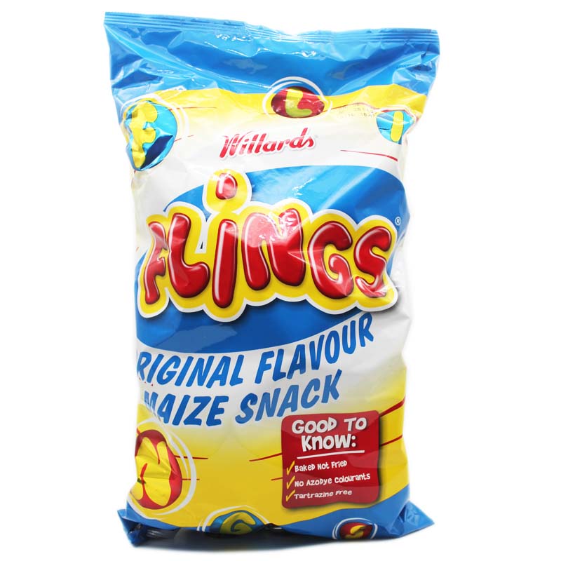 willards flings original chicken flavoured maize snack