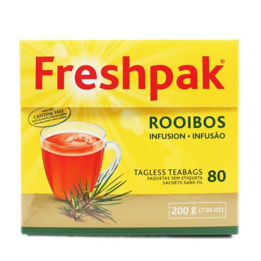 80 bag carton of freshpak rooibos tagless tea bags